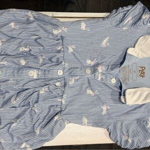 Little Sleepies Blue and White Striped Outfit